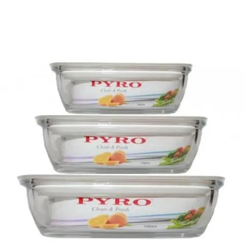 Bộ (3) Hộp Thủy Tinh Chịu Nhiệt 400ml, 700ml, 1000ml